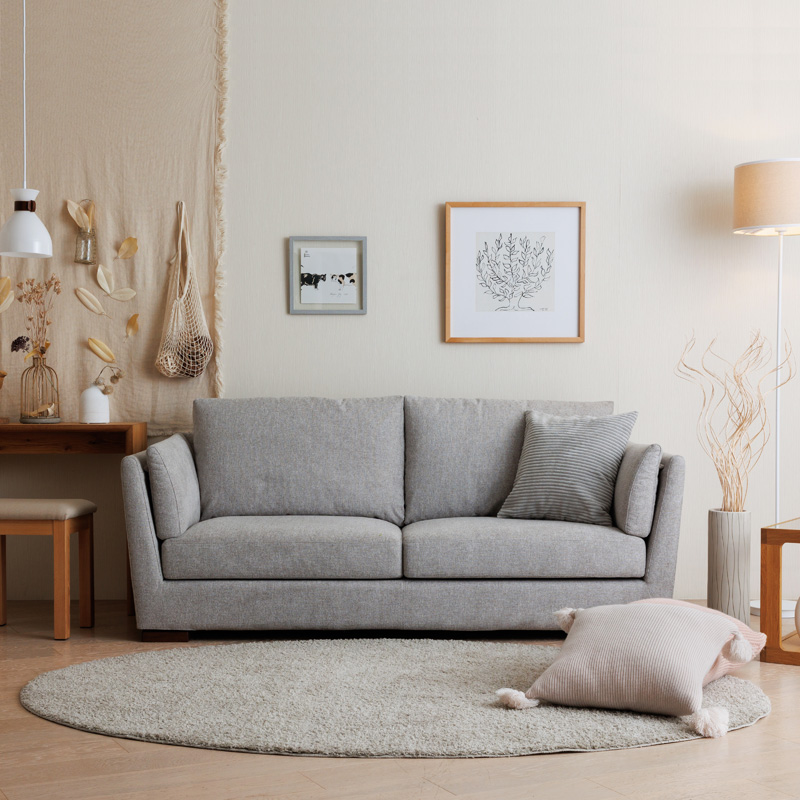 ライトグレー タフタソファ モダンデザイン Stylish - Modern Fabric Sofa 2 seater Charcoal gray – KANADEMONO