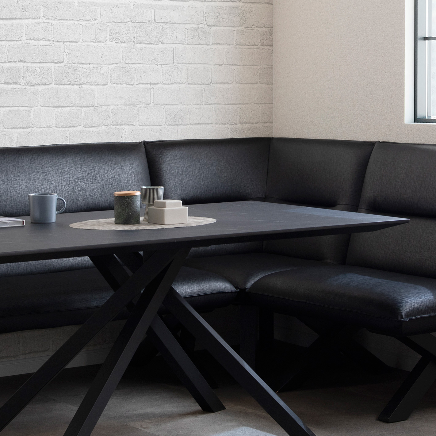 ①【新生活】 トータルコーディネート インテリア 家具 テーブル ソファ チェア 空間を広く使おう。ソファーダイニングテーブル（ダイニングテーブル